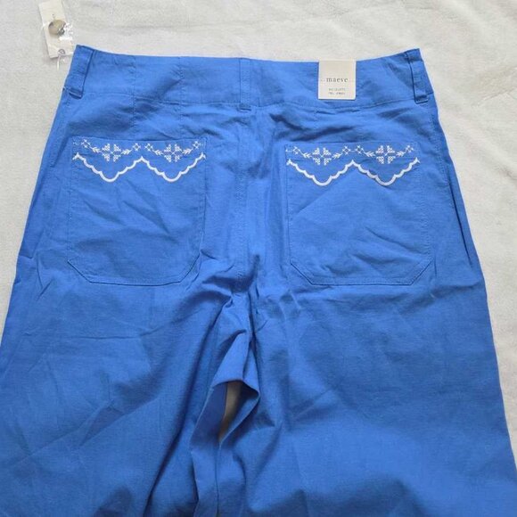 New 31 Maeve x Anthropologie The Colette lace trim full-length wide-leg pants - Picture 9 of 11